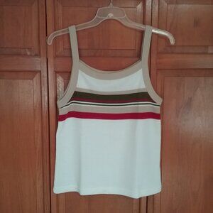 Knit Mixx Women's Sleeveless Multi-Color Striped Top
